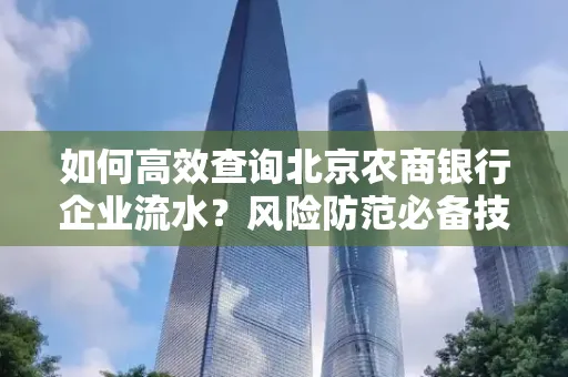 如何高效查询北京农商银行企业流水？风险防范必备技巧全解析！