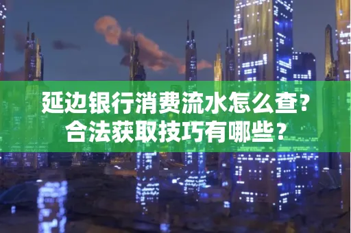 延边银行消费流水怎么查？合法获取技巧有哪些？